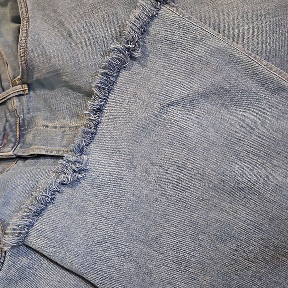 PERUVIAN CONNECTION RILEY WIDE-LEG BUTTON FLY JEANS FLARE FRINGE HEM SZ.14 - Picture 9 of 9